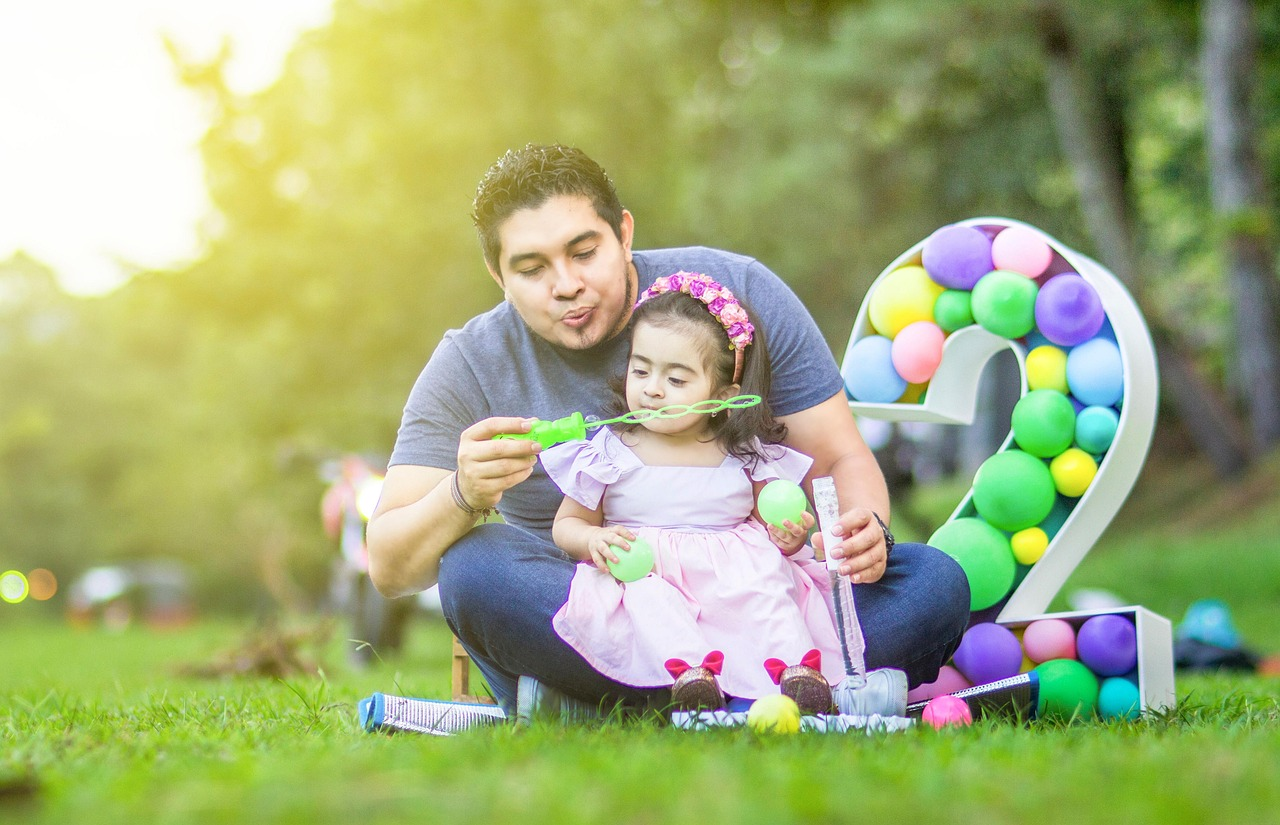 Father and daughter during a portrait session